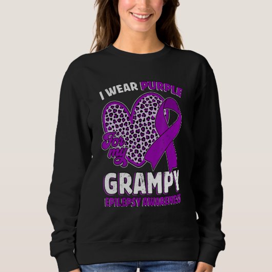 I Wear Purple For My Grampy Epilepsy Awareness Leo Sweatshirt (Vorderseite)