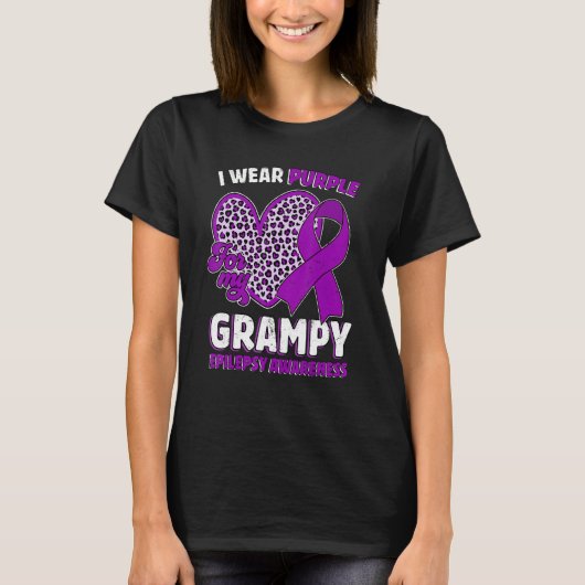 I Wear Purple For My Grampy Epilepsy Awareness Leo T-Shirt (Vorderseite)