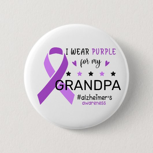 I Wear Purple For My Grandma Alzheimer Awareness Button (Vorderseite)