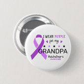 I Wear Purple For My Grandma Alzheimer Awareness Button (Vorne & Hinten)