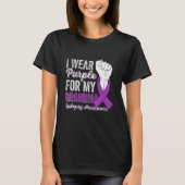 I Wear Purple For My GrandMa Ribbon Epilepsy Aware T-Shirt (Vorderseite)