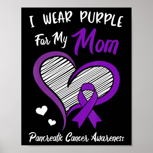 I wear Purple for my Mom Pancreatic Cancer Awarene Poster (Vorne)
