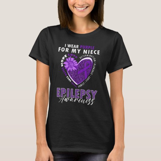 I Wear Purple For My Niece Epilepsy Awareness Supp T-Shirt (Vorderseite)