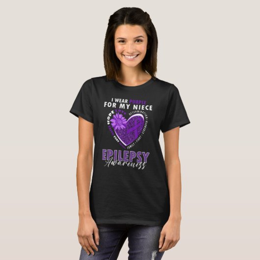 I Wear Purple For My Niece Epilepsy Awareness Supp T-Shirt (Vorne ganz)