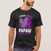 I Wear Purple For My Papaw Epilepsy Awareness Leop T-Shirt (Vorderseite)