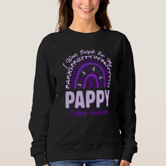 I Wear Purple For My Pappy Epilepsy Awareness Rain Sweatshirt (Vorderseite)