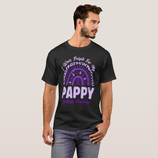 I Wear Purple For My Pappy Epilepsy Awareness Rain T-Shirt (Vorne ganz)