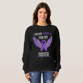 I Wear Purple For My Sister Epilepsy Awareness Ang Sweatshirt (Vorne ganz)