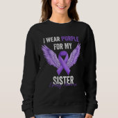 I Wear Purple For My Sister Epilepsy Awareness Ang Sweatshirt (Vorderseite)