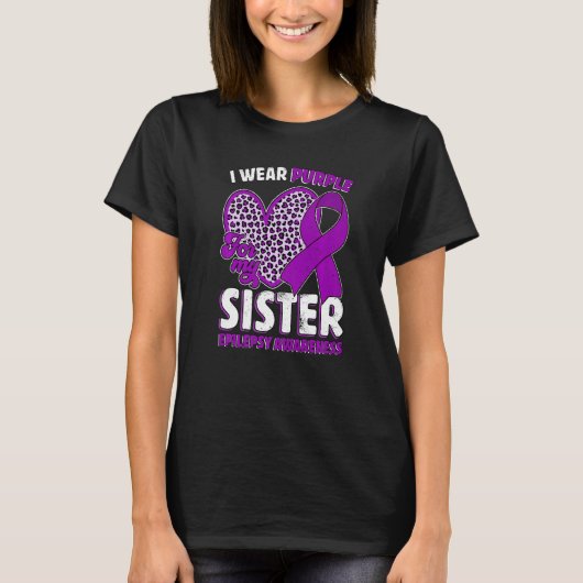 I Wear Purple For My Sister Epilepsy Awareness Leo T-Shirt (Vorderseite)