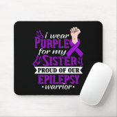 I Wear Purple For My Sister Epilepsy Warrior Aware Mousepad (Mit Mouse)