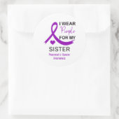 I Wear Purple For My Sister Pancreatic Cancer Runder Aufkleber (Tasche)