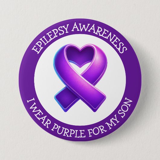 I Wear Purple for my Son | Epilepsy Awareness Button (Vorderseite)