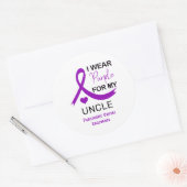 I Wear Purple For My Uncle Pancreatic Cancer Runder Aufkleber (Umschlag)