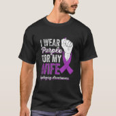 I Wear Purple For My Wife Ribbon Epilepsy Awarenes T-Shirt (Vorderseite)
