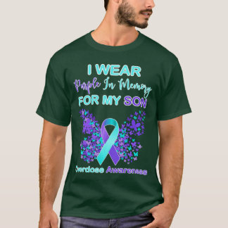 I Wear Purple In Memory For My Son Overdose Awaren T-Shirt