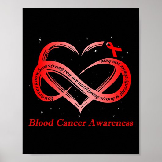 I Wear Red For Blood Cancer Awareness Warrior  Poster (Vorne)