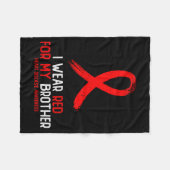 I Wear Red For Brother Heart Disease Awareness For Fleecedecke (Vorderseite (Horizontal))