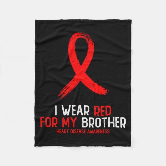 I Wear Red For Brother Heart Disease Awareness For Fleecedecke (Vorderseite)