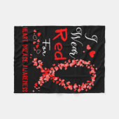 I Wear Red For Heart Disease Awareness  Fleecedecke (Vorderseite (Horizontal))
