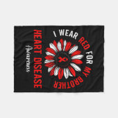 I Wear Red For My Brother Heart Disease Awareness  Fleecedecke (Vorderseite (Horizontal))