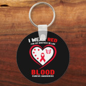 I Wear Red For My Brother In Law Blood Cancer Awar Schlüsselanhänger (Vorderseite)