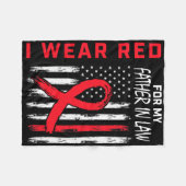 I Wear Red For My Father In Law Heart Disease Awar Fleecedecke (Vorderseite (Horizontal))