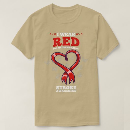 I Wear Red For My Grandfather Stroke Awareness  T-Shirt (Design vorne)