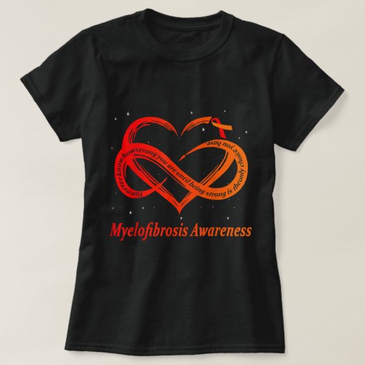 I Wear Red & Orange For Myelofibrosis Awareness Wa T-Shirt (Design vorne)
