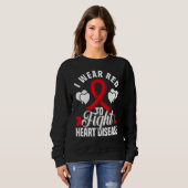I Wear Red To Fight Heart Disease Awareness CHD Na Sweatshirt (Vorne ganz)