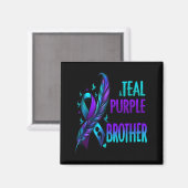 I Wear Teal & Purple For My Brother Suicide Pr Magnet (Vorderseite/Rückseite)