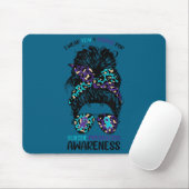 I Wear Teal & Purple For Suicide Prevention Aw Mousepad (Mit Mouse)