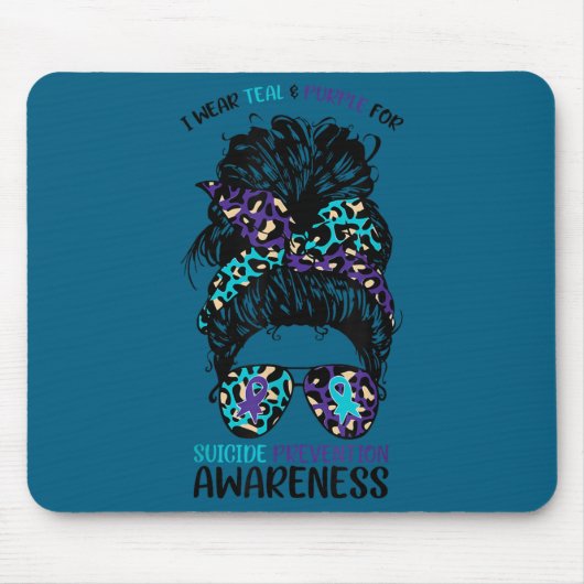 I Wear Teal & Purple For Suicide Prevention Aw Mousepad (Vorne)