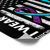 I Wear Teal &amp; Purple In Memory Of My Dad Suici Poster (Ecke)