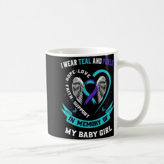 I Wear Teal And Purple Ba Kaffeetasse (Rechts)