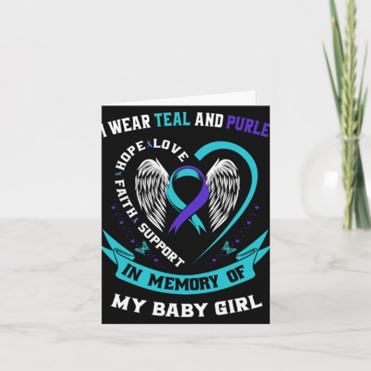 I Wear Teal And Purple Baby Suicide Awareness Ribb Karte (Vorderseite)