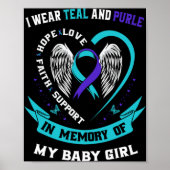 I Wear Teal And Purple By Suicide Awareness Ribbon Poster (Vorne)