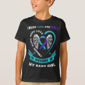 I Wear Teal And Purple By Suicide Awareness Ribbon T-Shirt (Vorderseite)