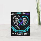 I Wear Teal And Purple Byby Suicide Prevention Awa Karte (Vorderseite)