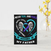 I Wear Teal And Purple For My Dad Father Suicide A Karte (Gelbe Blume)