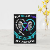 I Wear Teal And Purple For My Nephew Suicide Aware Karte (Gelbe Blume)