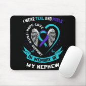 I Wear Teal And Purple For My Nephew Suicide Aware Mousepad (Mit Mouse)