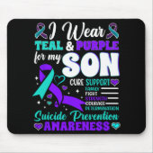 I Wear Teal And Purple For My Son Suicide Preventi Mousepad (Vorne)