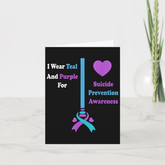 I Wear Teal And Purple For Suicide Prevention Awar Karte (Vorderseite)