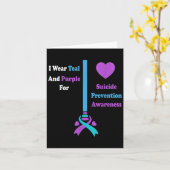 I Wear Teal And Purple For Suicide Prevention Awar Karte (Gelbe Blume)