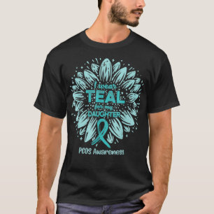 I Wear Teal For My Daughter Teal Sunflower PCOS T-Shirt