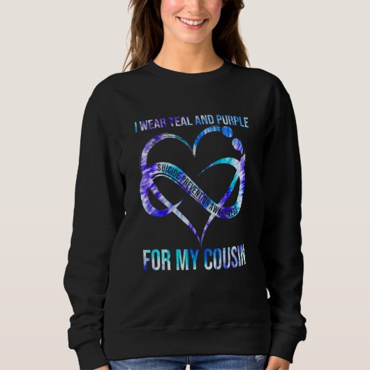 I Wear Teal Purple For Cousin Suicide Prevention A Sweatshirt (Vorderseite)