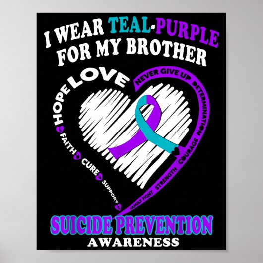 I Wear Teal Purple For My Brother  Poster (Vorne)