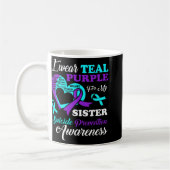 I Wear Teal Purple For My Sister Suicide Preventio Kaffeetasse (Links)