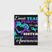 I Wear Teal Purple For My Sister Suicide Preventio Karte (Gelbe Blume)